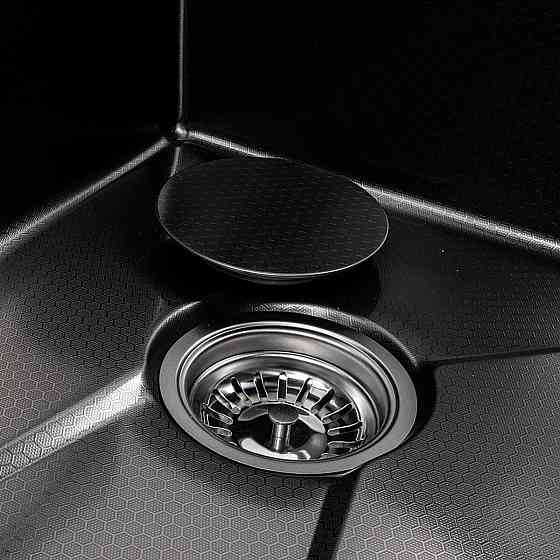 Мийка кухонна PVD чорна Valeso Handmade "Водоспад" (ДЕКОР) 75х45DF Коломыя