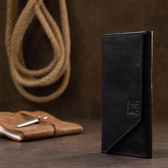 Горизонтальное стильное портмоне унисекс Синий (GRANDE PELLE) Киев