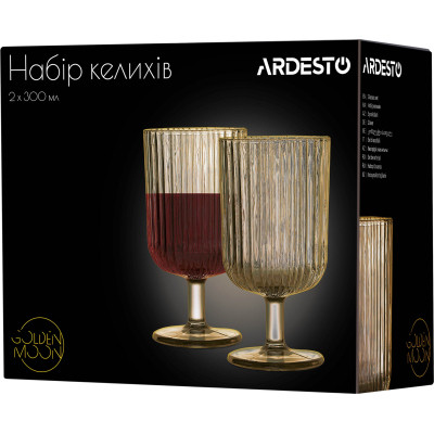 Набор бокалов Ardesto Golden Moon 300 мл 2 шт (AR2630GM) Винница - изображение 3