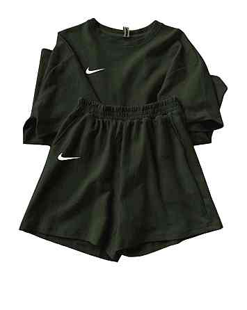 Женский летний спортивный костюм футболка с шортами Хаки M-L Харьков