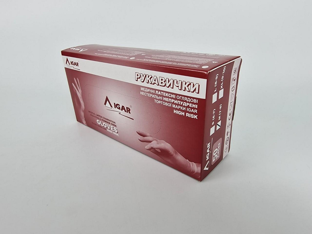 Резиновые перчатки Амбулатория 50 шт М (1 пач) Харків - фото 3