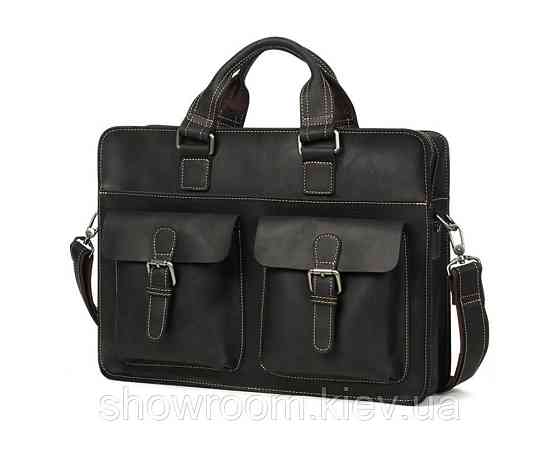 Мужская кожаная сумка портфель Wild Leather (262) черная Киев
