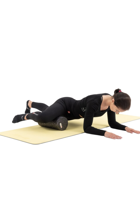 Роллер масажер (валик, ролик) гладкий заповнений Hop-Sport HS-P033SYG EPP 33см чорно-фіолетовий Київ - фото 7