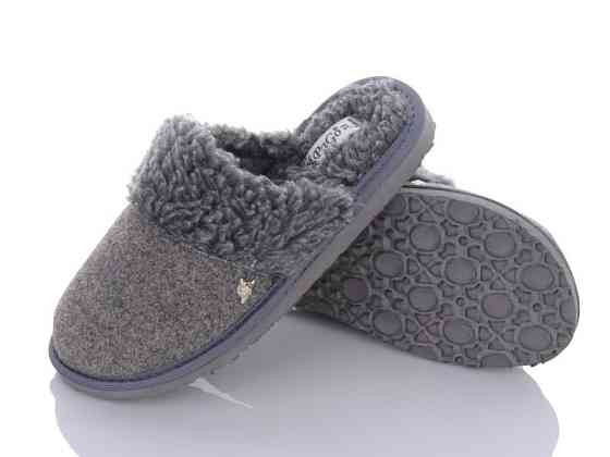 Хатні капці підліткові для хлопчика закриті овчина "Вовк" сірий Одеса