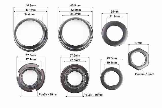 Кріплення каретки BMX з чашками Ø43,1мм, чорне B888 Київ
