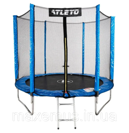 Батут детский на 312 см с защитной сеткой и лестницей батут для детей садовый синий Мостиска