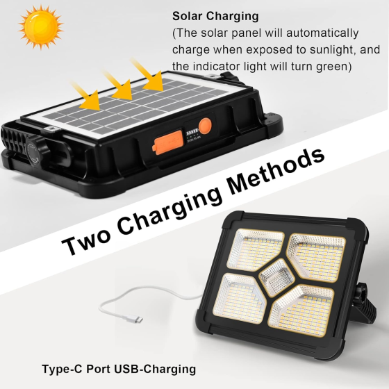 Аккумуляторный прожектор iodoo 200W 20600mAh Солнечная панель Переносной фонарь 20000 Lm IP66 для кемпинга и дома Киев