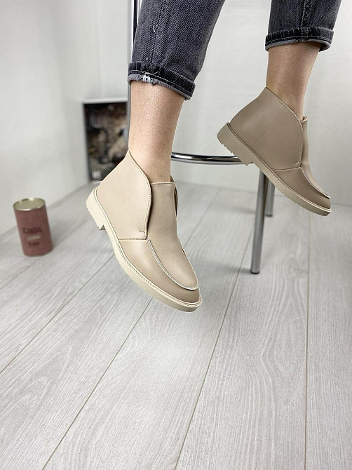 Daragani Жіночі черевики з натуральної шкіри бежеві демісезонні весна-осінь р. 36, 39 (3158) / Коломия - фото 5