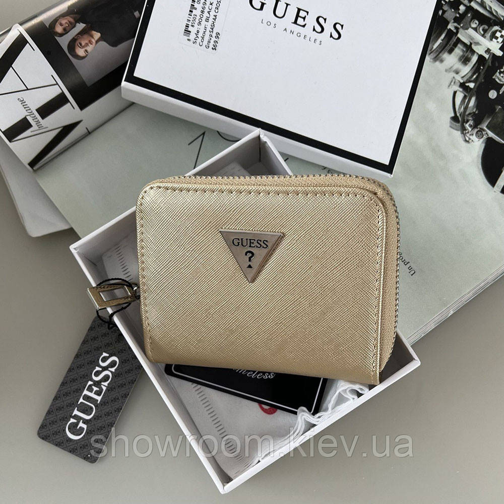 Жіночий маленький гаманець Guess (1211-1) gold Київ - фото 4