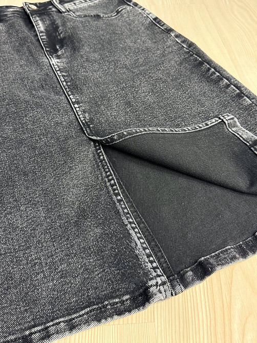 Спідниця жіноча джинсова Vanver 82050 пряма з розрізом середня довжина чорна , чорний, З6, 36, 98 см, 125 см Київ - фото 5