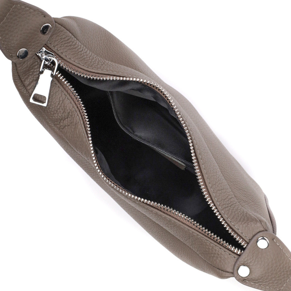 Шкіряна сумка напівкруглого формату з однією ручкою Vintage 22412 Сіра Київ - фото 6