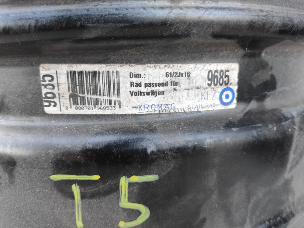Диск колесний металевий R16 VW T5 2003-2014 (7H0601027D) Ковель - изображение 6