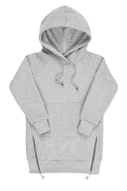 Худі-туніка для дівчинки, 140 сірий топ Крохатушка одяг Київ - фото 1