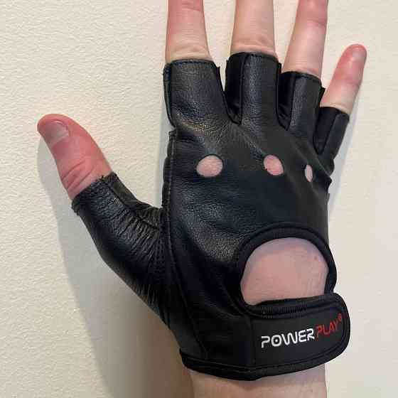 Рукавички спортивні для фітнесу та тренувань у залі чорні PowerPlay 1572 розмір L Київ