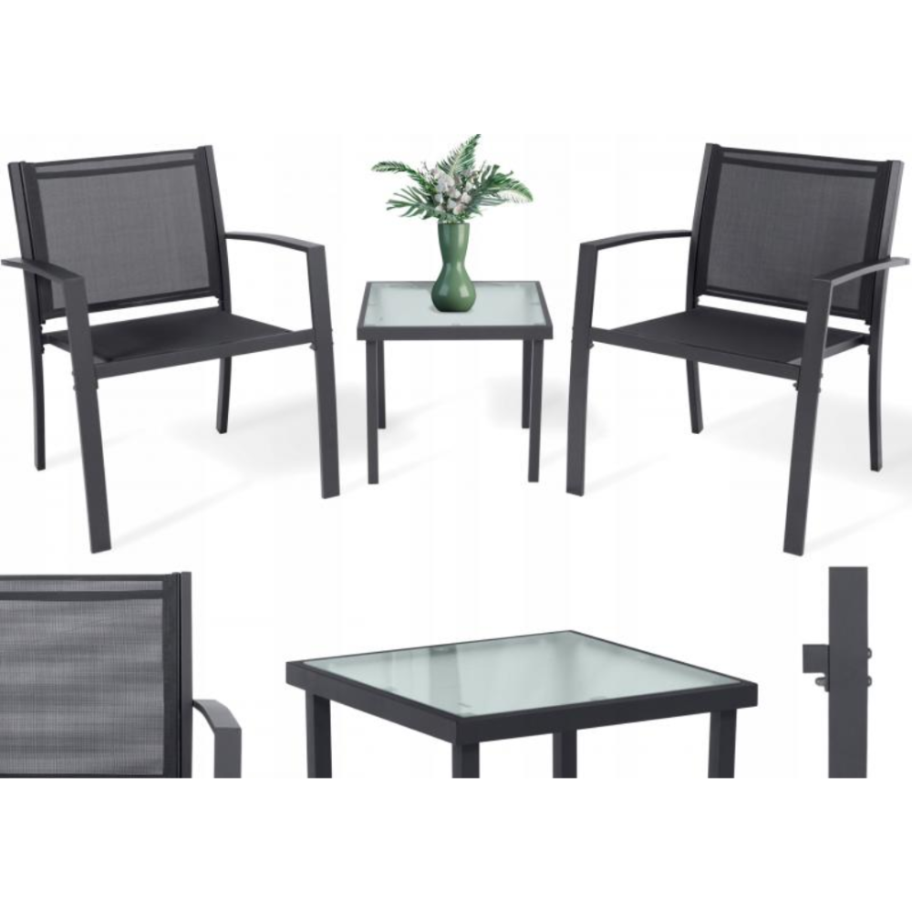 Комплект садових меблів Chomik GARDEN LINE ORLANDO стіл та 2 стільці темно-сірий Киев - изображение 10