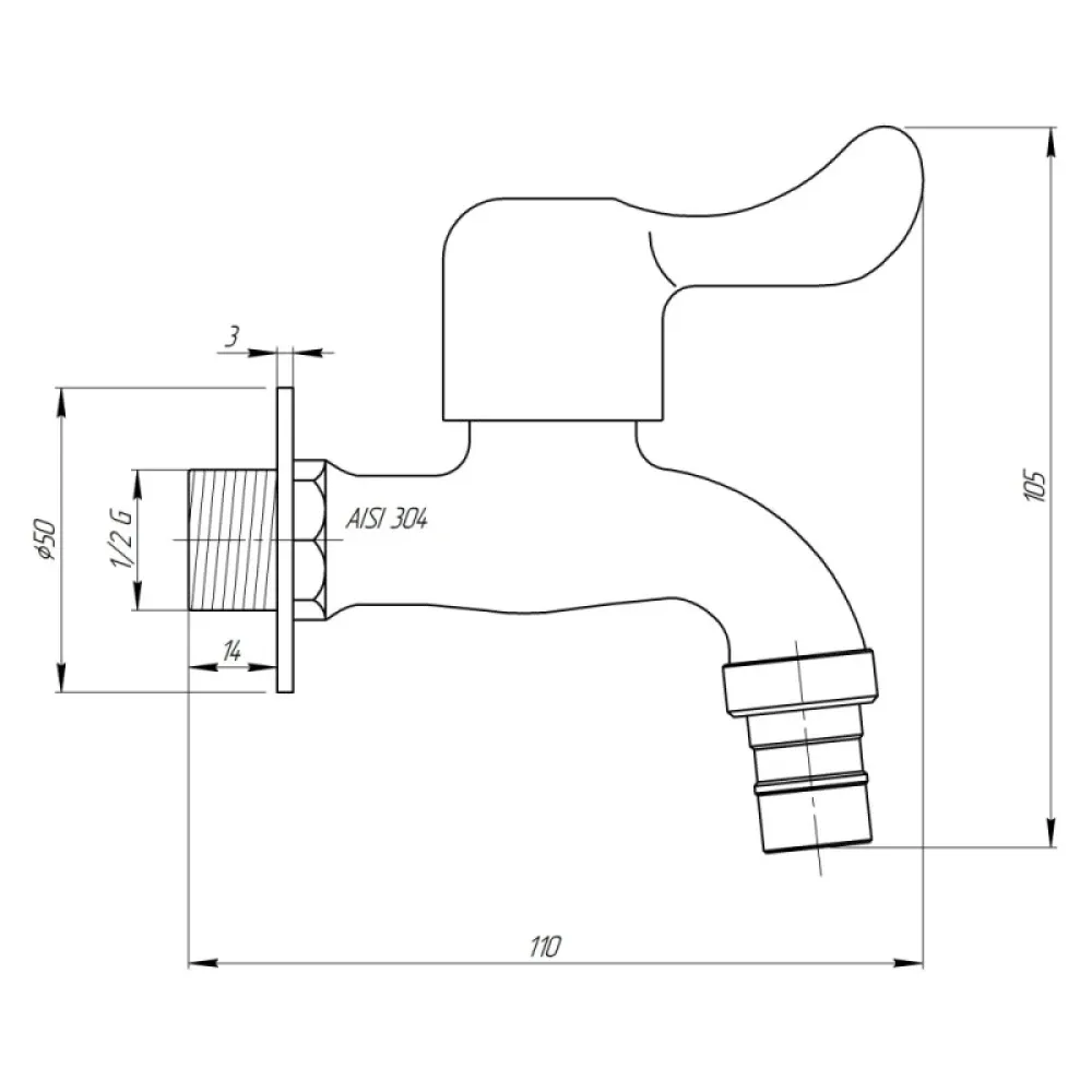 Кран кульовий Thermo Alliance Standart 1/2" неірж. TAS348W15SS Київ - фото 2