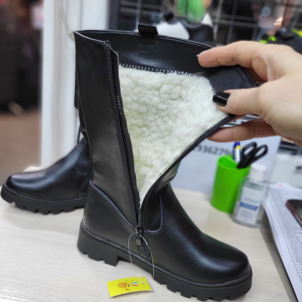 Детские зимние сапоги черные для девочек  34,37 Николаев - изображение 3