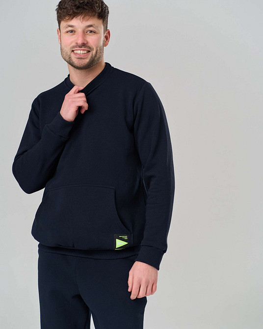 Мужской теплый костюм со штанами синий - Байка - однотонный Tom John 93401 XL Киев - изображение 5