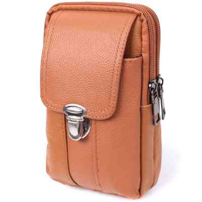 Сумка Vintage На пояс на два відділення з натуральної шкіри Руда (22737) Вінниця