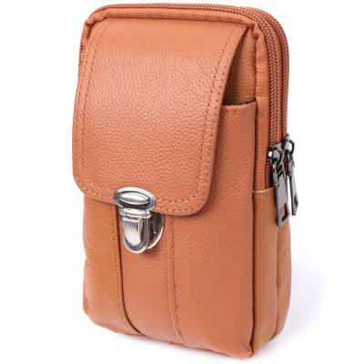 Сумка Vintage На пояс на два отделения из натуральной кожи Рыжая (22737) Винница - изображение 1