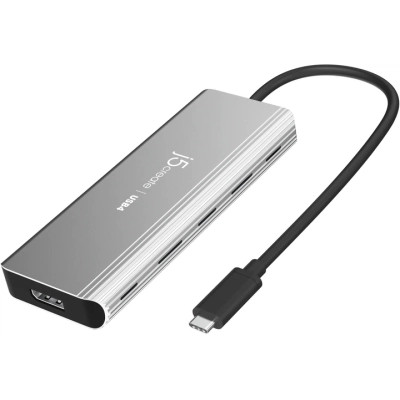 Концентратор J5create USB-C 7-in-1 USB 3.2 + USB-C PD + HDMI 4K + DisplayPort + SD/TF gray (JCD401-N) Винница - изображение 2