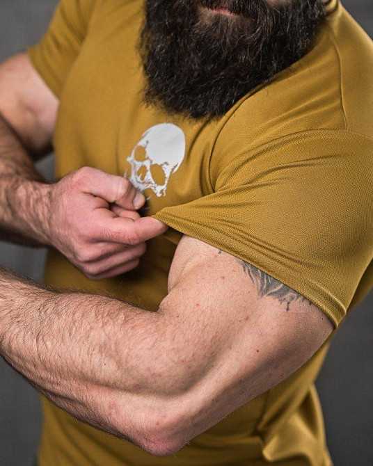 Тактическая потоотводящая футболка odin дальше бога нет кайот ДЛ6547 Одесса - изображение 4