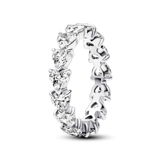 Срібна каблучка Pandora Ряд сердець 193103C01 MasterSem Київ