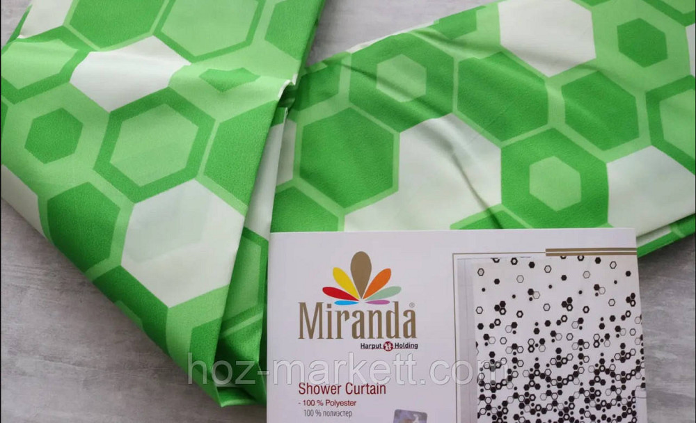 Штора для ванної тканинної Міранда Troy зелена 180 х 200 см Харків - фото 2