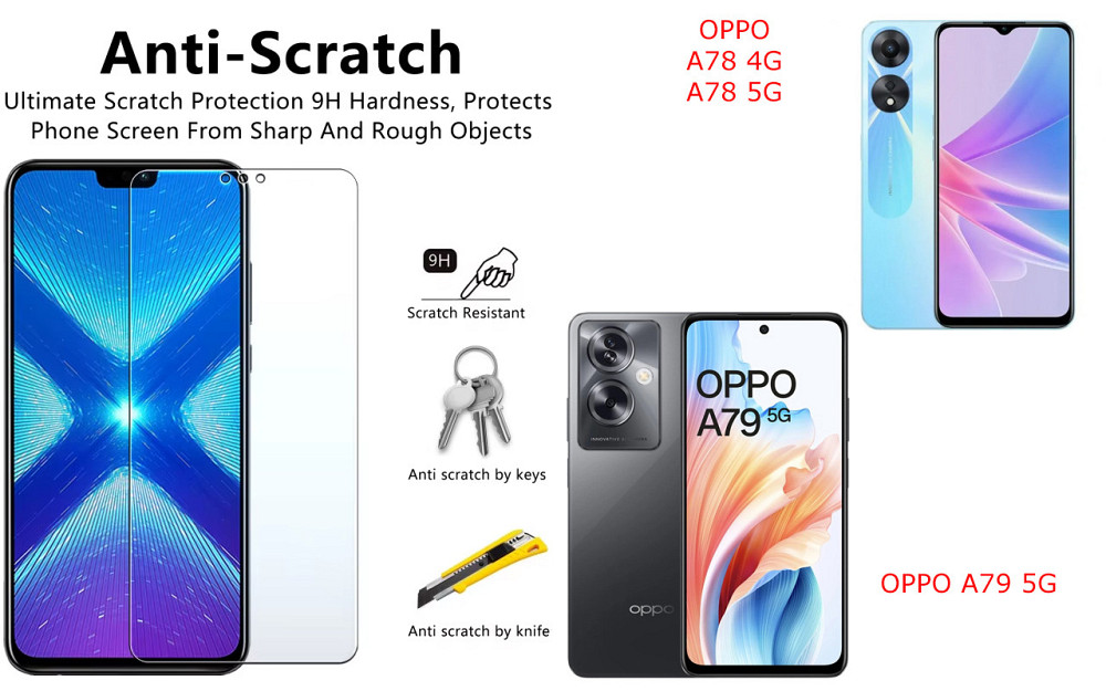 Защитное стекло NeoGlass для OPPO A78 4G, A78 5G, OPPO A79 5G – ультрапрозрачное и устойчивое Киев - изображение 1