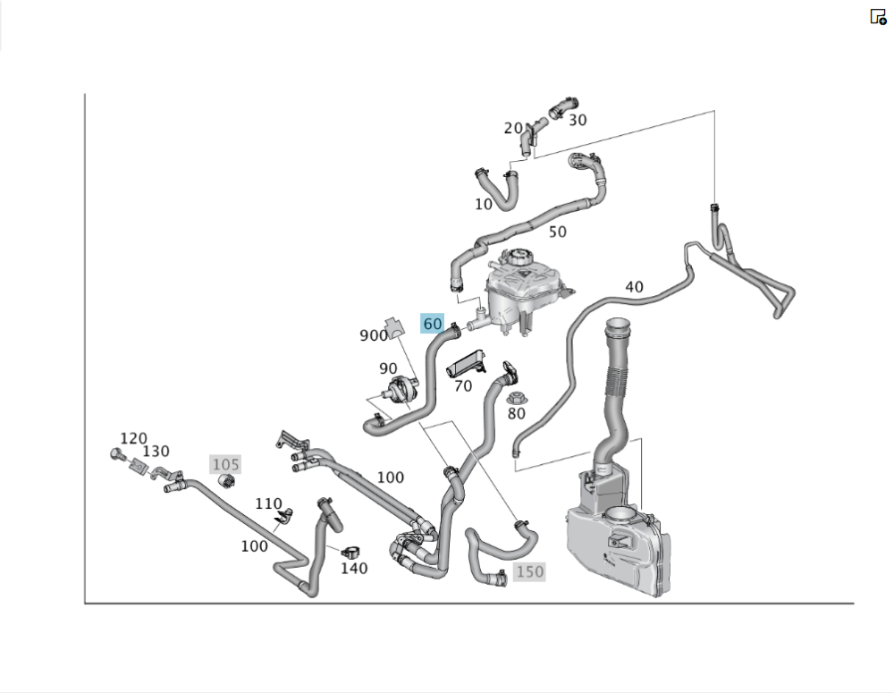 Mercedes-Benz  A1668301200 Шланг до розширювального бачка ML/GLE W166 GLE Coupe C292 GL/GLS X166 Одеса - фото 2