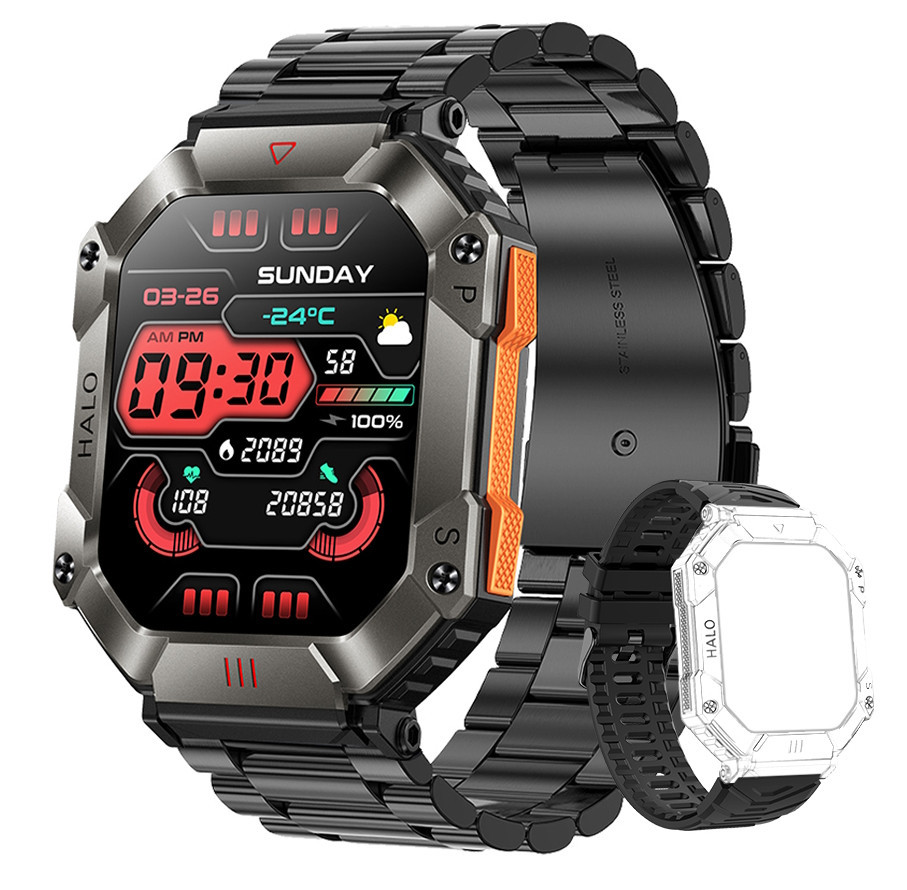 Розумний смарт-годинник Smart Racer K+ Steel з компасом (Чорний) Вінниця - фото 14