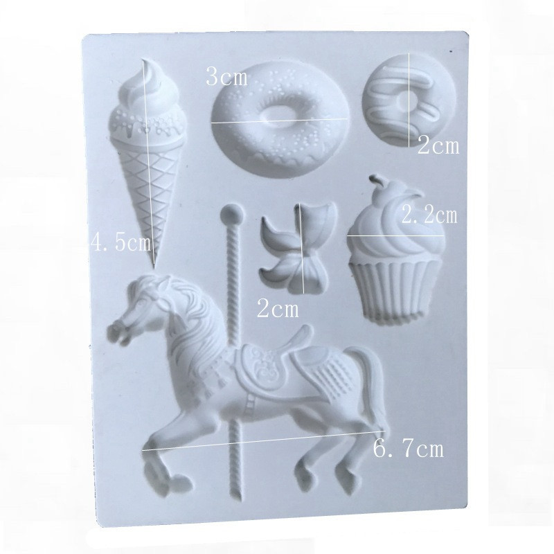 Молд кондитерский Лошадь и сладости 105 на 85 мм серый Киев - изображение 2