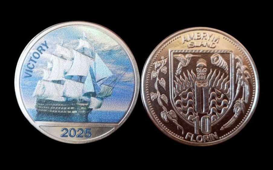 Острів Амбрим 10 флорінів 2025 вітрильник VICTORY Полтава - фото 1