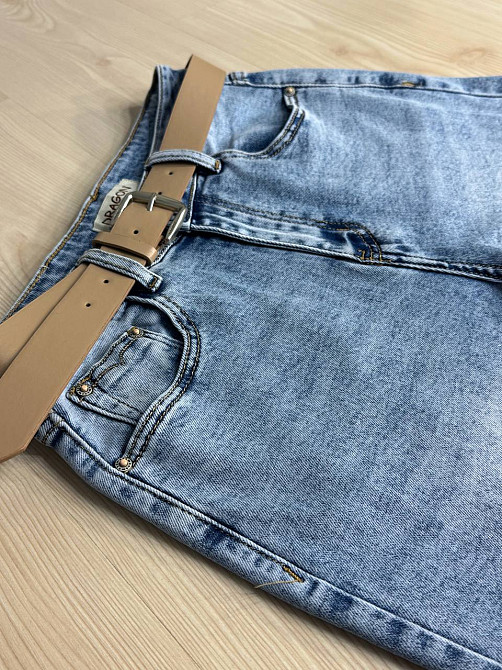 Джинси жіночі Dragon 8332 skater baggy jeans з ременем банани блакитні, блакитний, 29, 29, 84 см, 113 см Київ - фото 11