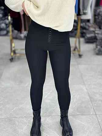 Стильные женские теплые лосины с корсетным поясом на крючках. 46/48 Одесса