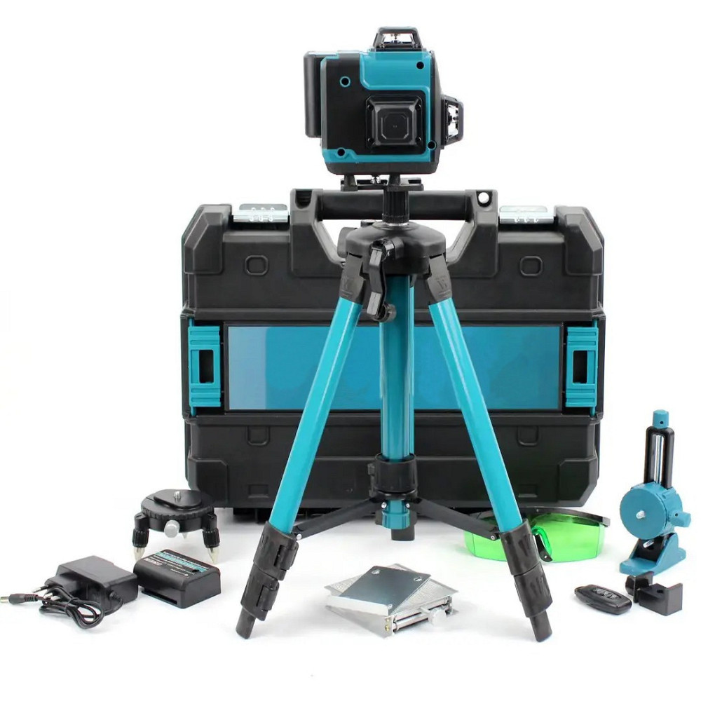 Акумуляторний лазерний рівень зі штативом на 16 ліній у кейсі,Синій SBR Київ - фото 1