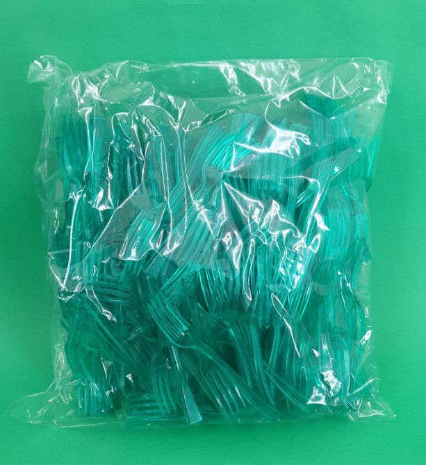 Вилка одноразова пластикова для фруктів Юніта Зелена (250 шт) Харків - фото 1