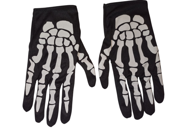 Короткі рукавички Кістки для чоловіків та жінок Хелловін 23 см чорний Київ
