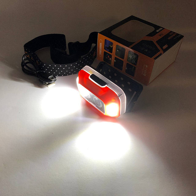 Водонепроникний ліхтарик WH-0218-XPG(white+yellow)+SMD(red), Ліхтарик на голову UJ-807 на батарейках Київ - фото 9