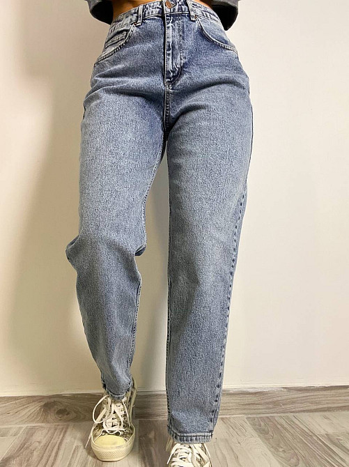 Джинсы женские SL 9001 MOM fit высокая посадка большие размеры стрейчевые светло-синие, светло-синий Одесса - изображение 3