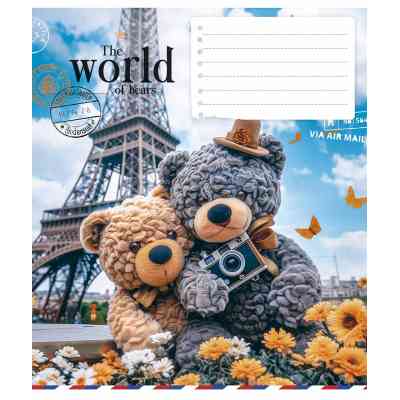 Зошит Школярик The World of Bears 12 аркушів клітинка (012-3443K) Вінниця