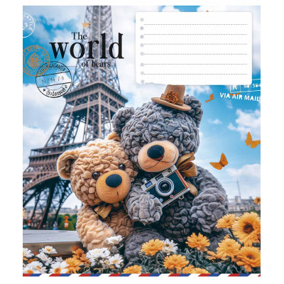 Тетрадь Школярик The World of Bears 12 листов клетка (012-3443K) Винница - изображение 2