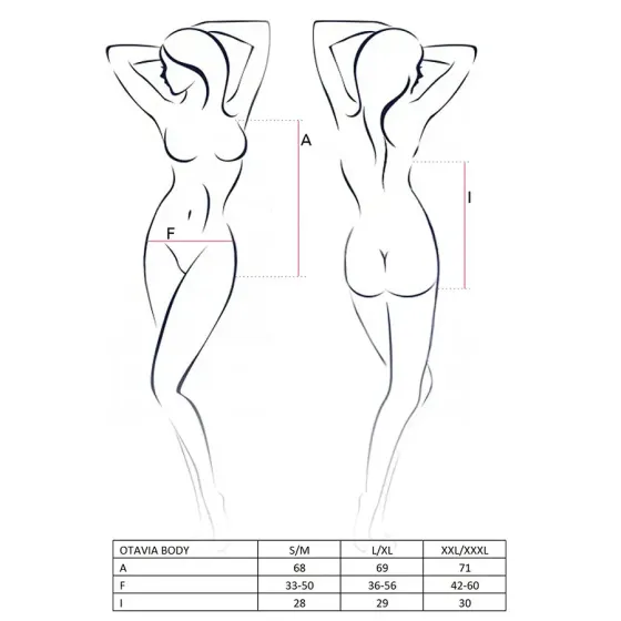 Боді монокіні з глибоким декольте Passion OTAVIA BODY L/XL, black Львів