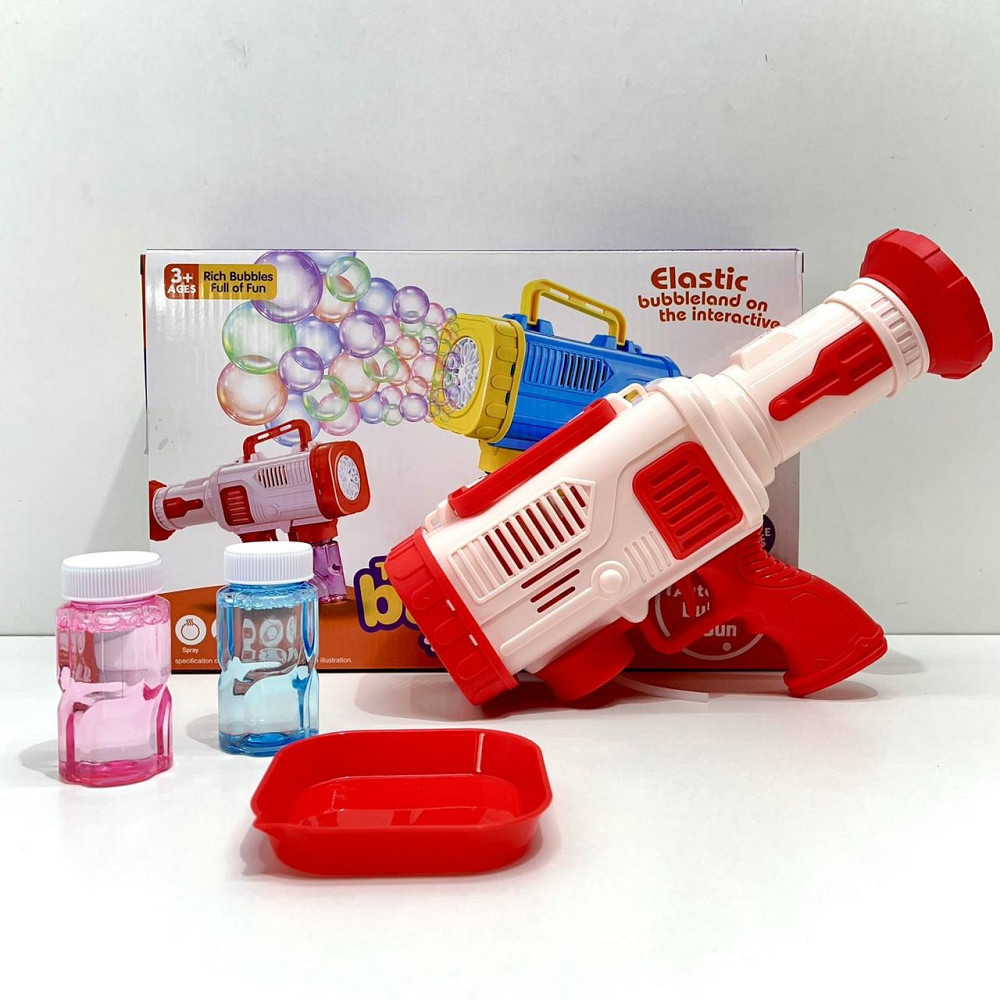 Пістолет для запуску мильних бульбашок світло запаска 26 см Червоний (9835-3) Чернігів - фото 1