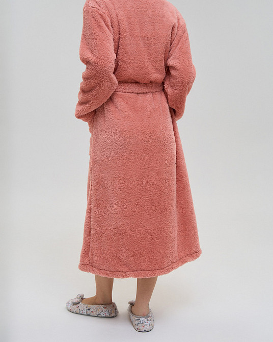 Теплий однотонний жіночий халат Nicoletta Queen — Велюрсофт 94118 M Київ - фото 5