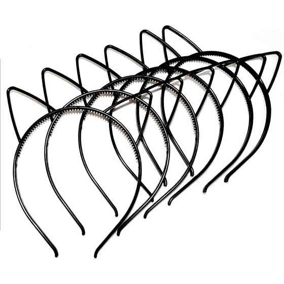 Набор детских ободков для волос Ушки черные 0106-204-2, 12 шт Винница