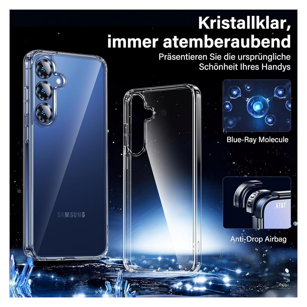 Чохол накладка UniqueMe для Samsung Galaxy S25 прозорий 5 в 1 2 скла і 2 захисти камери 9H антижовтіння Київ - фото 8