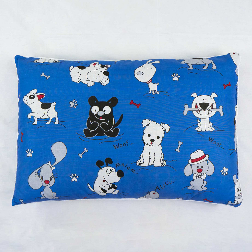 Подушка конопляная детская YouStar 40х60 см чехол 100% хлопок бязь (Синий) Сумы - изображение 4