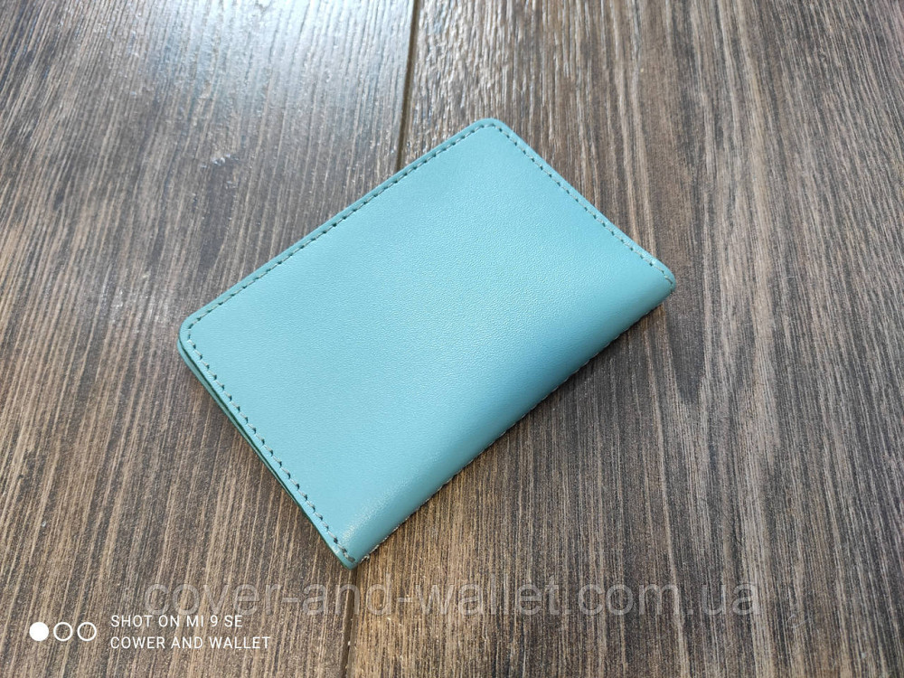 Бірюзова шкіряна обкладинка на права та ID паспорт ST Leather Київ - фото 9