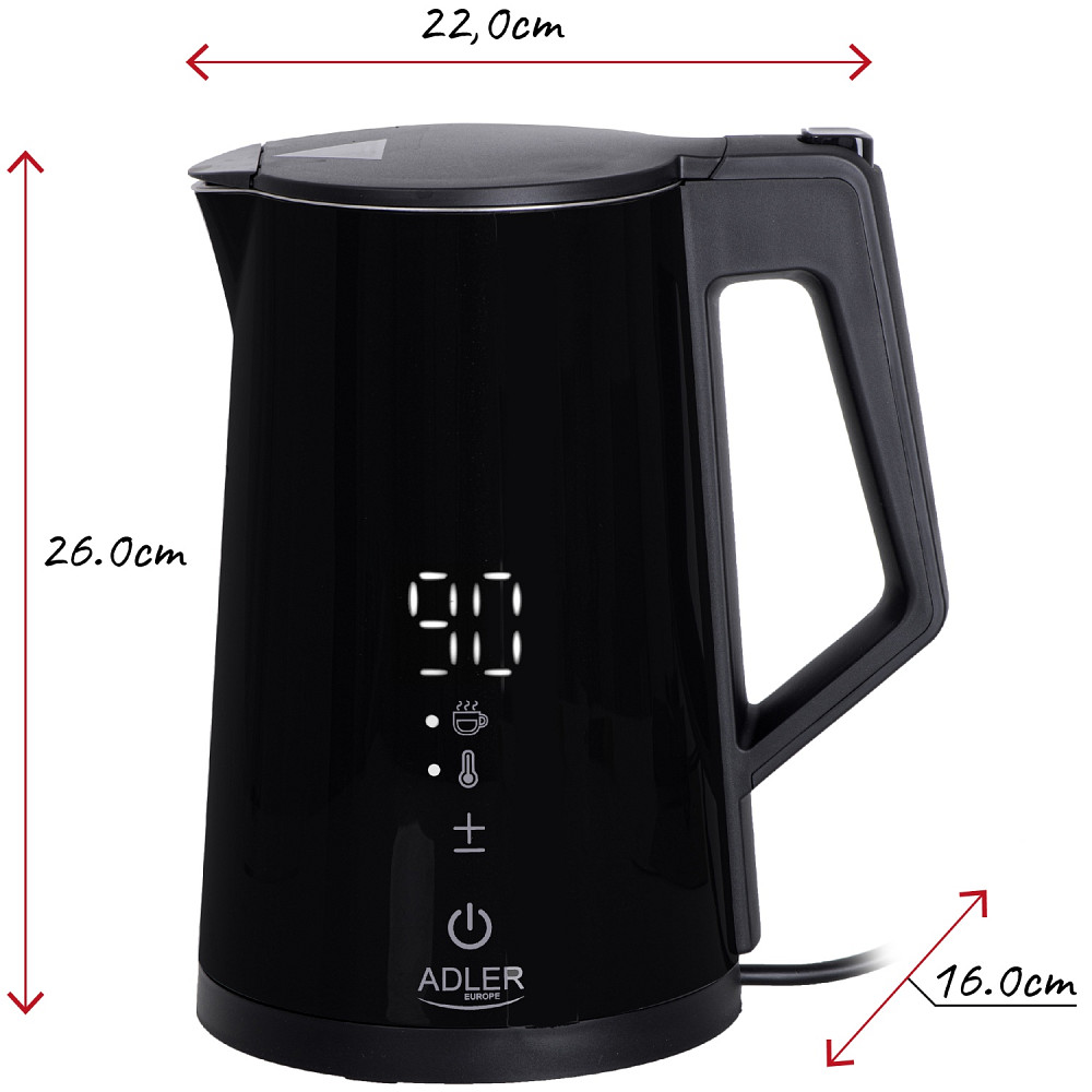 Електрочайник Adler AD 1345 black 1850-2200Вт/ 1.7л/ STRIX/ встановлення температури/ Вінниця - фото 9